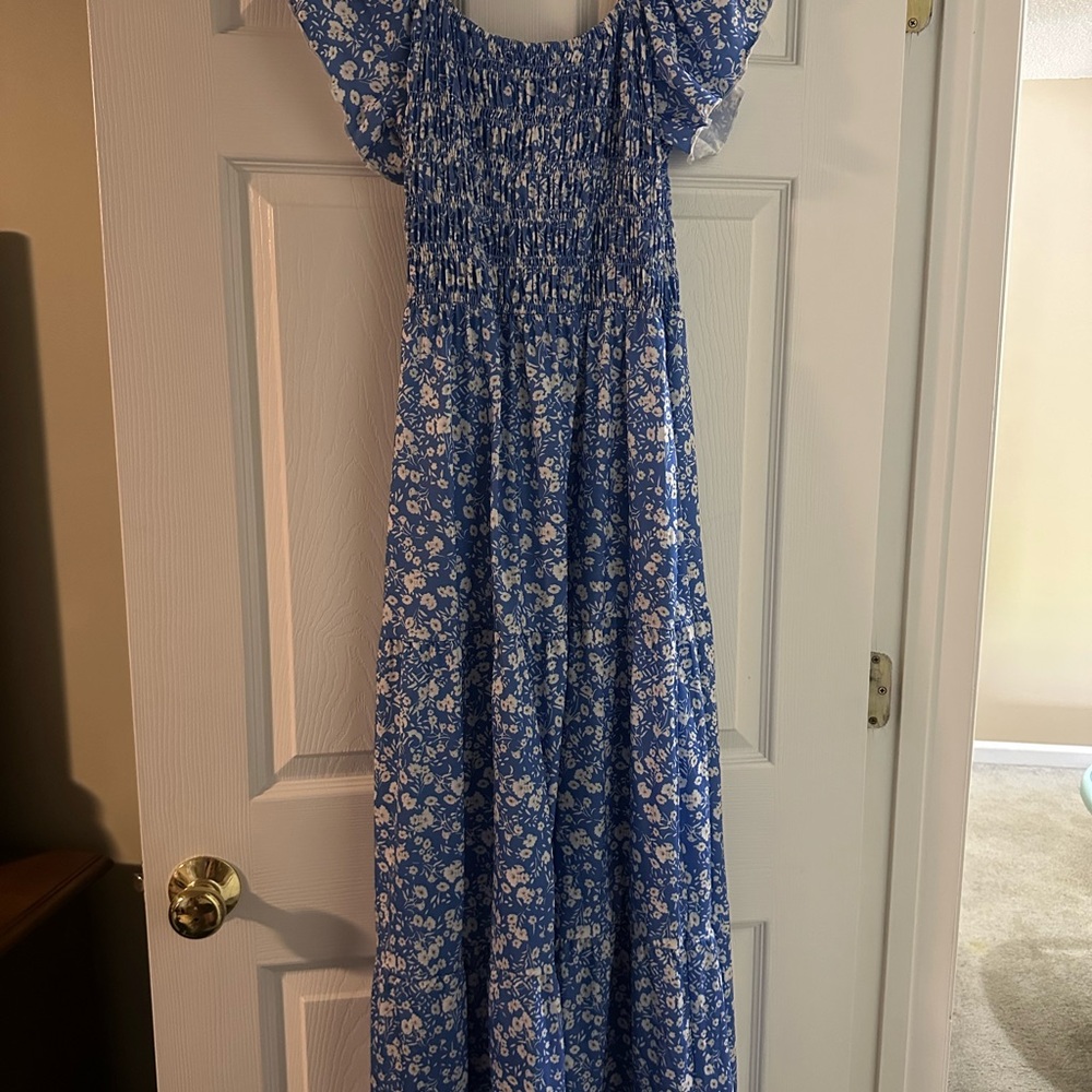 Blue Floral Maxi Dress